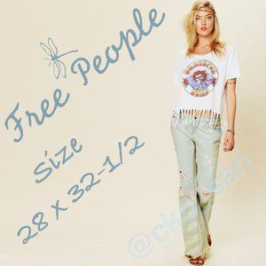 NWT Rare Free People American Flag Super Flare Sz 28